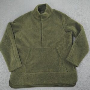 Nike Yoga Pullover Mens Large Olive Green Sherpa Fleece Half Snap DD2182-328